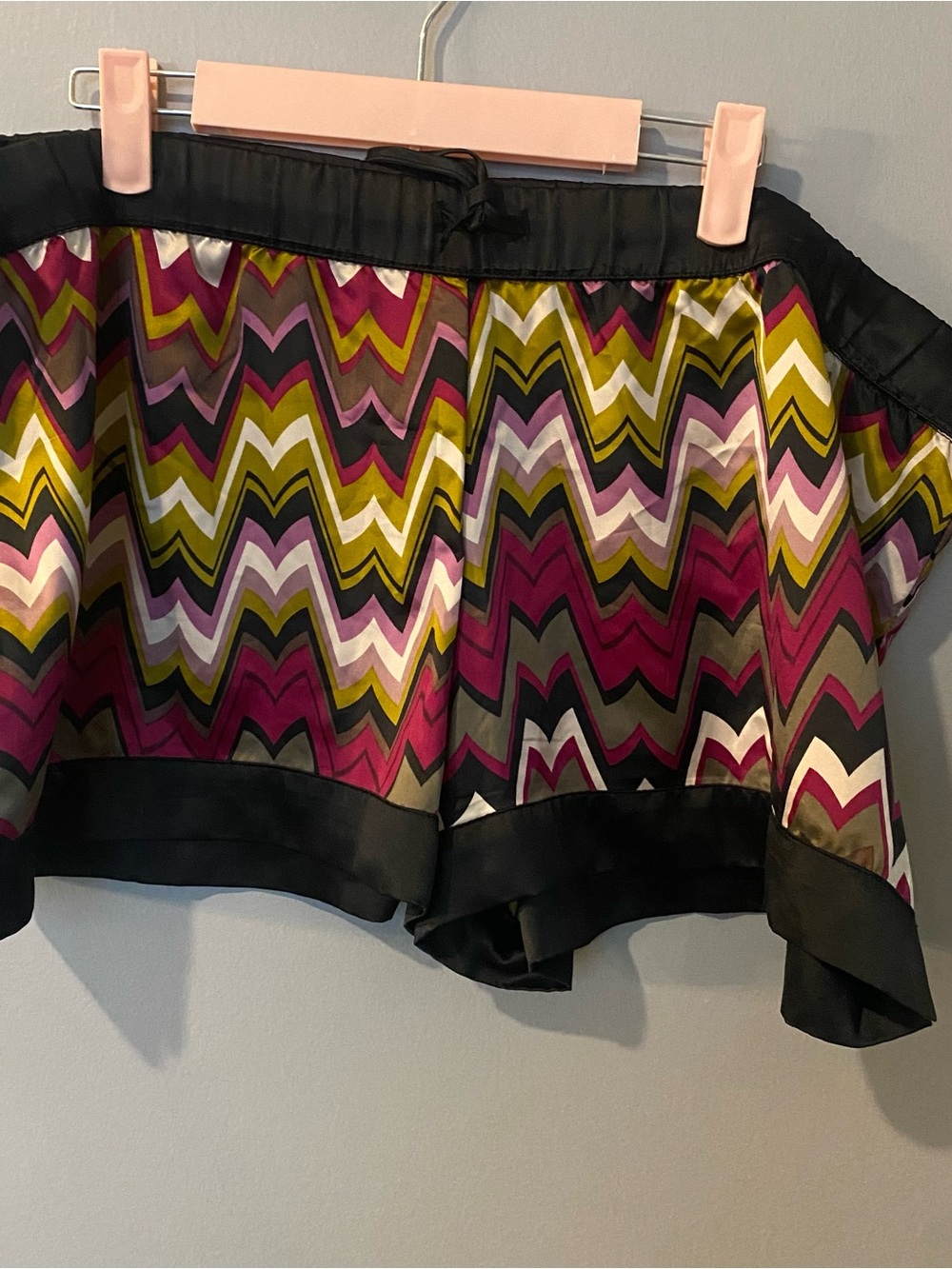 Missoni for Target Chevron Print Satin Shorts in Pink, Olive & Black SZ XL